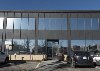 rear parking lot for office building at 24 Crescent Street in Waltham MA