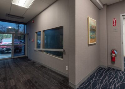 Entrance and common area of office building at 24 Crescent Street in Waltham MA